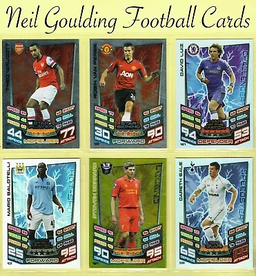 Topps MATCH ATTAX 2012-13 ☆ PREMIER LEAGUE ☆ Football Cards #361 To #508 • £0.99