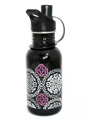 VERA BRADLEY 16 Oz Water Bottle Aluminum Canterbury Magenta Sip Thru Screw Top • $10.40