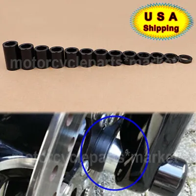 Wheel Axle Spacers Kit ID-3/4 OD-1-1/8  Black For Harley Dyna Softail Touring US • $20.88