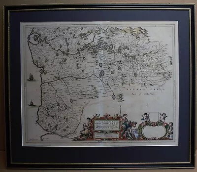 Kirkcudbrightshire. Original 17th Century Copperplate Map By Joan Blaeu 1662 • £145