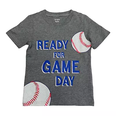 NWT Carter's Boy's READY FOR GAME DAY Short Sleeve Baseball T-Shirt Size 3T B18 • $6.99