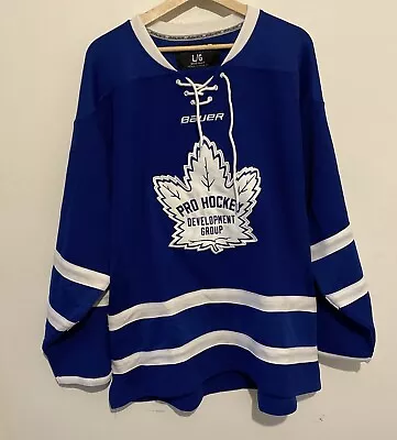 MENS LRG Toronto Maple Leafs Pro Hockey Development #3 Laced Bauer Hockey Jersey • $32.65