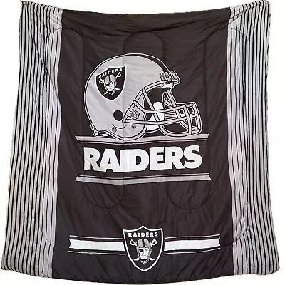 Raiders Football NFL Silver & Black Blanket Comforter 86x86 • $35