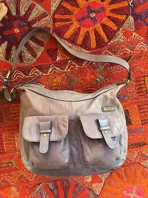 STORKSAK London  Emily  Purple Mauve Distressed Leather Designer Diaper Bag • $40