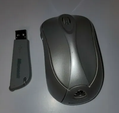 Microsoft Wireless Notebook Laser Mouse 6000 With Receiver - Silver - WORKS!  • $21.95