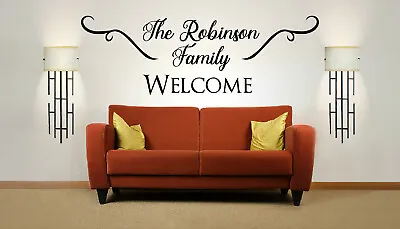 Personalised Family Name 'Welcome' Vinyl Wall Art Sticker Mural Decal. Decor • £14.79