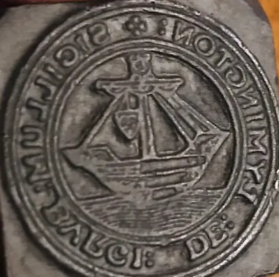 £12 • Buy Letterpress Printing Block Lymington Borough Seal 1686