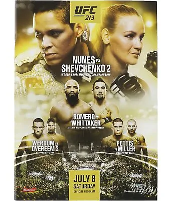 UFC Unisex 213 Nunes Vs Shevchenko 2 Official Program Yellow One Size • $31.99