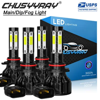 For Corvette C5 1997-2004 - 4Pcs Combo 9005&9006 LED Headlight Hi/Lo Bulbs 6000K • $35.51