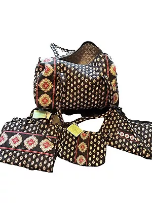 Vera Bradley Small Duffle Classic Black Matching Organizer Purse Makeup Eyeglass • $79.99