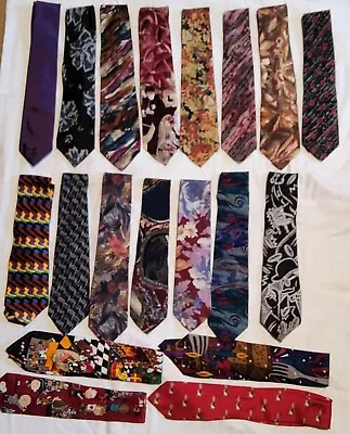 Vintage Men's Neck Ties Lot Of 19 Various Brands Sold As Is Fast Free Shipping • $29.99