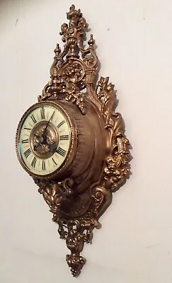 $1199.80 • Buy Stunning French Cartel Wall Clock, Solid Brass, Porcelaine  Dial