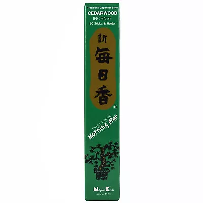 Japanese Incense Sticks | Nippon Kodo Morning Star | Cedarwood | 50 Sticks  • £4.99