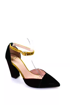 J Crew Women's Block Heel Ankle Strap Velvet Pumps Multicolor Size 6 • $42.69