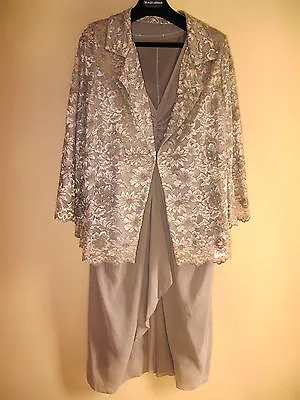 Marina Rinaldi Max Mara Mauve Dress Floral Lace Bead Jacket Set MR21/12-14W New • $189