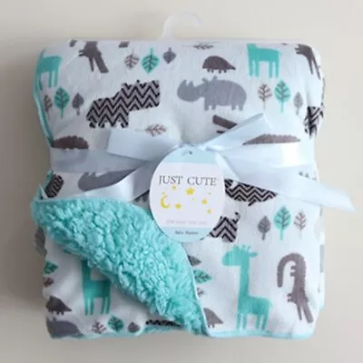 $44.78 • Buy Baby Blankets Double Coral Fleece Infant Swaddle Wrap Owl Printed Baby Bedding