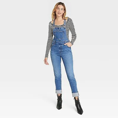 Women's Denim Overalls - Universal Thread Medium Wash 2 • $16.99