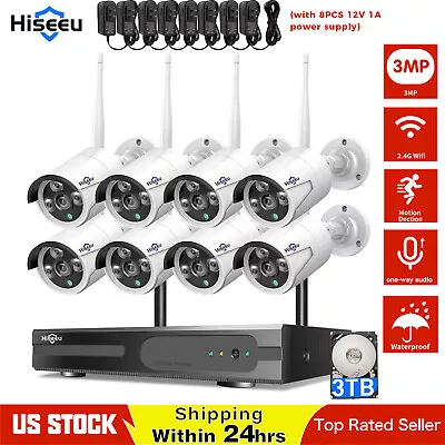 Hiseeu Wifi Video Surveillance Security Camera System 10CH Video Recorder P2P • $300.99