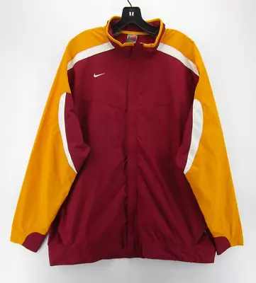 VINTAGE Nike Jacket Men XL Red Baggy Storm Fit Vented Football Warm Up Y2K NEW • $67.87