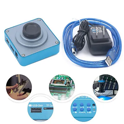 New HD 1080p HDMI Industrial Digital Video Microscope Camera C Mount USB Blue • $76.95