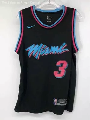 Nike Mens Black Miami Heat Dwyane Wade 3 NBA Basketball Jersey Size 44 • $9.50