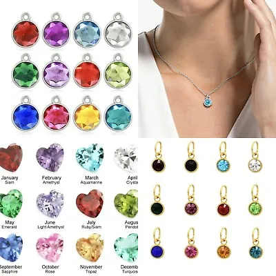 £1.09 • Buy Birthstones Pendant Crystal Charms Floating Living Memory Glass A Locket 