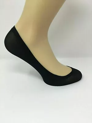 4 Pairs Of Ladies Footsies Black And Nude One Size Shoe Liners Invisible Socks • £5.10