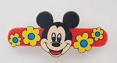 Mickey Mouse DISNEY Hair Barrette Vintage Clip Flowers Face Head Bright Colors 1 • $15.99