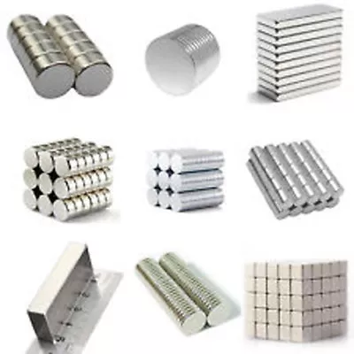 50 100 Pcs Round Disc Block Magnets Rare Earth Neodymium N52 N48 N42 ALL Size • $7.99