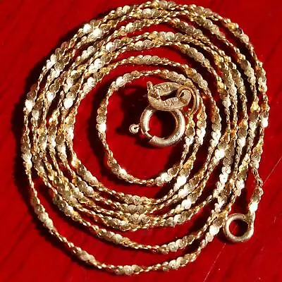 14k Yellow Gold Necklace Italian 16.0  Twisted Serpentine Chain 1.2g Milor #1130 • $300