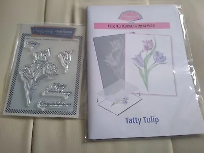 £9.95 • Buy Clarity Stamp Clear Stamps & Mask Set + Frosted Floral Overlay Pack, Tatty Tulip