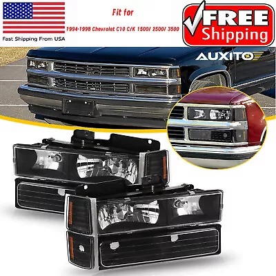 For 1994-1998 Chevrolet C10 C/K 1500/ 2500/ 3500 Truck Silverado Headlight Set • $80.99