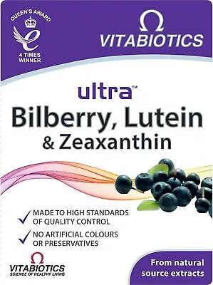 Vitabiotics Ultra Bilberry Lutein And Zeaxanthin - 30 30 Count (Pack Of 1)  • £9.89