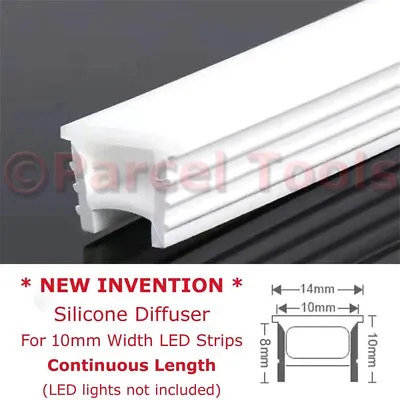 Continuous Silicone Diffuser Channel For LED Strip Light Tape In Walls Ceilings • £12
