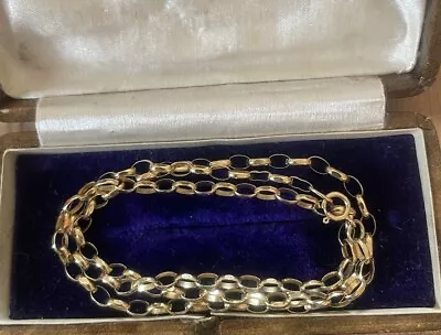 Vintage 9ct Gold Belcher Chain Rolo Chain 18 Inch Gold Necklace 9 Carat Gold • £199.99