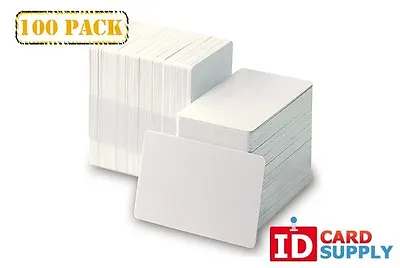 Pack Of 100 White CR80 Standard Size PVC Cards | 20 Mil Thickness By EasyIDea • $17.99