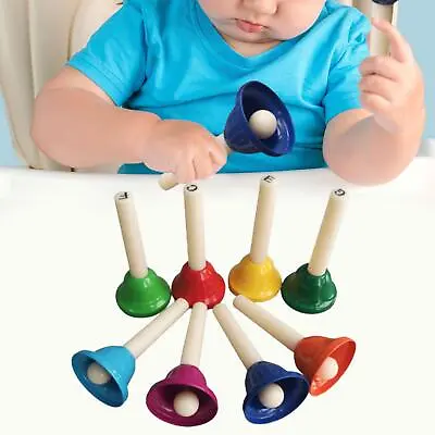 8x Diatonic Metal Bells Kids Music Toys Percussion Musical Bells 8 Note Hand • £16.80