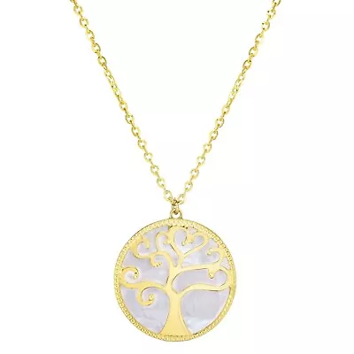 Unbranded Mother Of Pearl Tree Of Life Pendant Necklace 16  - Lightweight • $112