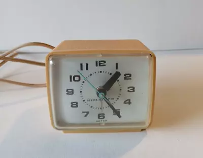 Vintage Retro General Electric  Yellow Alarm Clock Model #7369 USA Working • $14.99