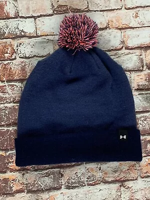 Under Armour Beanie Hat Pom Adult One SIze Blue Pink Womens  • $14.99
