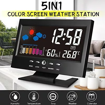 Digital LED Large Alarm Clock LCD Snooze Time Temperature Weather Calendar Date • $18.99