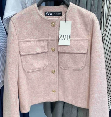 $43.90 • Buy Zara Bnwt 2023. Pink Soft Jacket Long Sleeve Metal Buttons. 3046/262