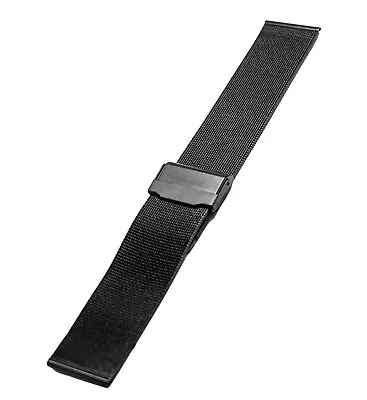 22mm Men's/Women's Stainless Steel Black Mesh Sports Watch Bracelet |Watch Band  • $6.99