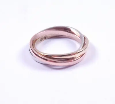 Gold Ring 9 Carat Yellow Red White Russian Wedding Ring Size J • £160