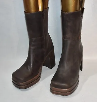 Skechers Boots Brown Platform Size 7 Vintage Leather • $139.99