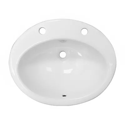 RAK Jessica Inset Countertop Basin 530mm Wide - 2 Tap Hole (inc Overflow) • £79.95