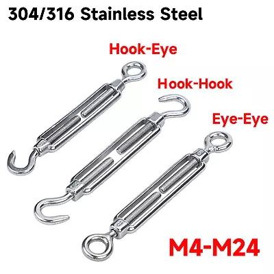 £142.91 • Buy Turnbuckle Wire Tensioner Strainer Stainless Steel Hook And Rope Cable Tension