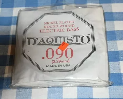 D'aquisto .090 Nickel Plated Round Wound - 1 Single Bass Guitar String • $9.85