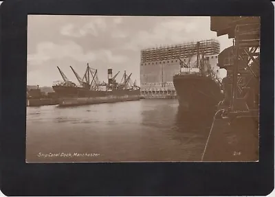 Manchester Ship Canal Salford Docks Real Photographic Postcard RPPC • £17.99