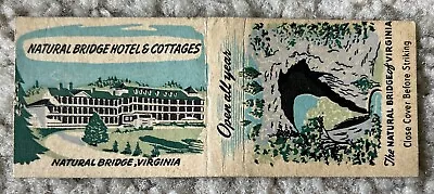 VTG Natural Bridge Hotel & Cottages Matchbook Cover Natural Bridge Virginia • $9.99